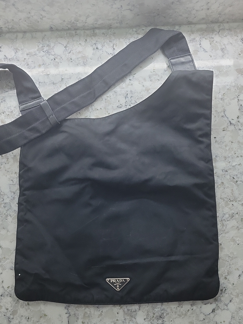 Prada Black Nylon Messenger Shoulder Bag